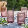 Palermo Set Of Four Amethyst Ribbed Highball Tumblers, thumbnail 1 of 6