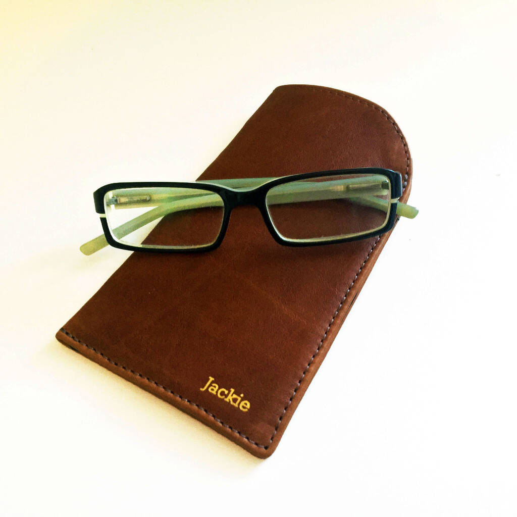 Personalised Tan Leather Glasses Case By Debbie MacPherson Atelier ...