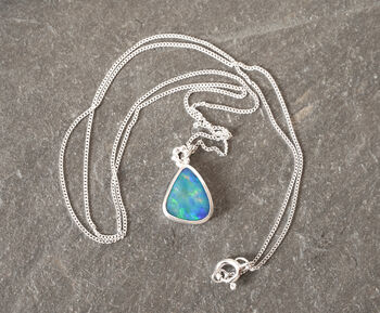 Australian Opal Doublet Necklace In Sterling Silver, 3 of 4