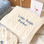 Luxury Unisex Cream Cable Baby Blanket, thumbnail 4 of 12