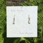 White Feather Delicate Drop Earrings, thumbnail 2 of 3