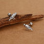Sterling Silver Crow Bird 18 G Screw Back Stud Earrings, thumbnail 2 of 10