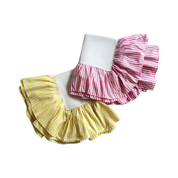 Party Ruffle Stripe Tablecloth, Pink/Yellow, 2 of 2