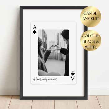 Personalised Playing Card Print, Wedding Gift, Anniversary, Valentine's Day, 4 of 5