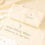 Cream Pointelle Christening Blanket With Cross And Name, thumbnail 7 of 11