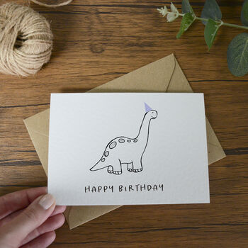 Happy Birthday Dinosaur Card, 2 of 4
