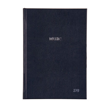 Personalised A4 Leather Music Manuscript Notebook, 2 of 5