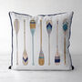 Blue And White Vintage Style Oars Cushion Cover, thumbnail 2 of 4