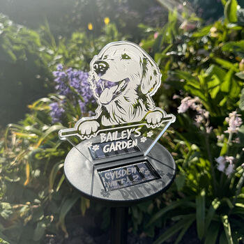 Pet Dog Breed Colour Changing Solar Garden Light, 4 of 6