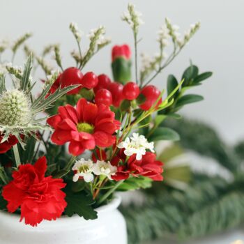 Fresh Flower Christmas Posy And Card, 4 of 7