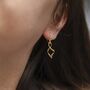 18k Gold Plated Brass Dangly Simple Twist Earrings, thumbnail 2 of 5