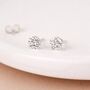 Sterling Silver April Cubic Zirconia Birthstone Micro Stud Earrings – 4mm, thumbnail 1 of 11
