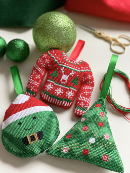 Stitch Your Own Christmas Jumper Bauble, 6 of 6