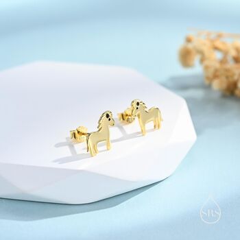 Sterling Silver Shetland Pony Stud Earrings, 6 of 12