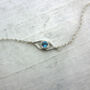 Sterling Silver Blue Topaz Evil Eye Necklace, thumbnail 1 of 4