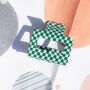 Checkerboard Print Cut Out Rectangle Claw Hair Clip, thumbnail 5 of 6
