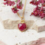 Gold Plated Heart Ruby Gemstone Necklace, thumbnail 2 of 7