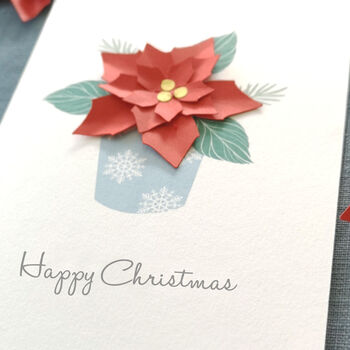 Personalised Happy Christmas 3D Poinsettia Card, 3 of 8