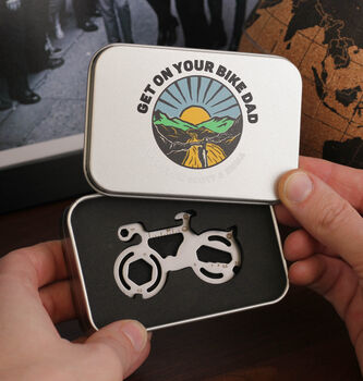 Personalised Handlebars Mountain Bike Tin Tool Gift For Dad, 2 of 3