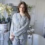 Block Printed Blue Cornflower Cotton Pyjamas, thumbnail 5 of 7