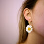 Daisy Sunrise Stud Earrings In Gold Plated Silver, thumbnail 7 of 8