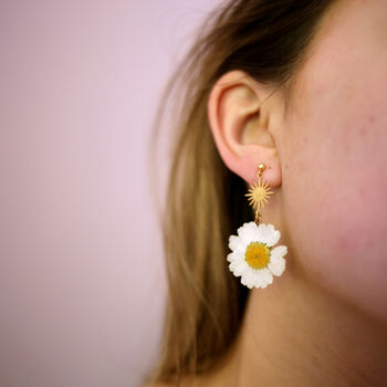 Daisy Sunrise Stud Earrings In Gold Plated Silver, 7 of 8