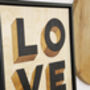 Love Is Love Black / Wooden Wall Art, thumbnail 3 of 7