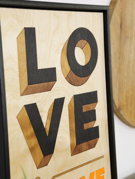 Love Is Love Black / Wooden Wall Art, 3 of 7