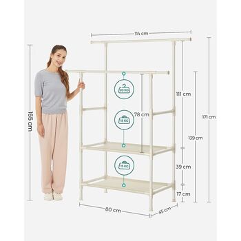 Clothing Stand Clothes Rack With Hanging Rails Shelves, 8 of 8
