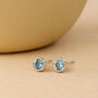 Sterling Silver March Aquamarine Birthstone Stud Earrings, thumbnail 5 of 5