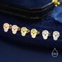 Sterling Silver Enamel Sugar Skull Stud Earrings, thumbnail 5 of 12