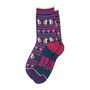 Hedgehogs Woodland Animals Bamboo Ankle Socks Women's Navy Blue, thumbnail 3 of 3