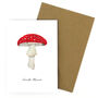 Fly Agaric Mushroom Print A6 Greetings Card, thumbnail 8 of 8