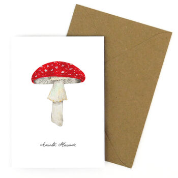 Fly Agaric Mushroom Print A6 Greetings Card, 8 of 8