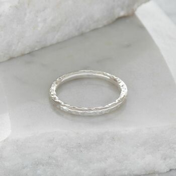 Hammered Thumb Ring Sterling Silver, 2 of 4