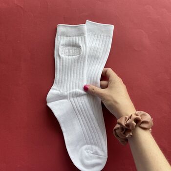 Embroidered Wifey Socks For Bride, 7 of 8