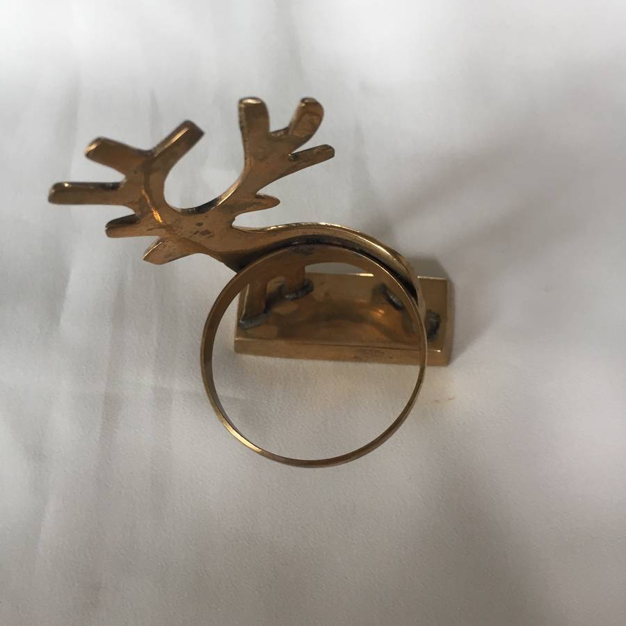 Vintage Gold Reindeer Napkin Rings By Iamia