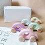 Handmade Set Of Five Pastel Wooden Toy Cars, thumbnail 1 of 2