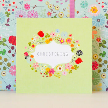 Floral Christening Greetings Card, 4 of 5