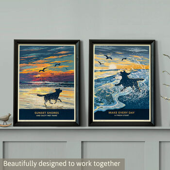 Labrador On A Seaside Shoreline Sunrise. A Limited Edition Dog Gift Print, 11 of 12