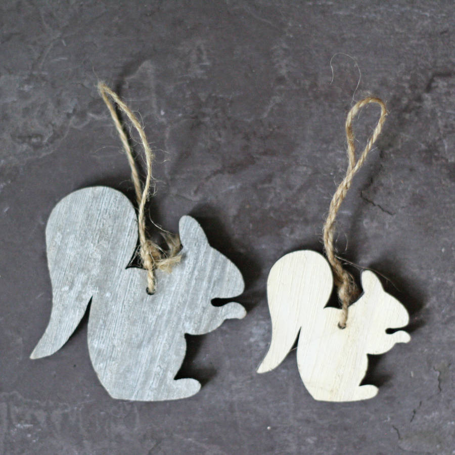 Wooden Squirrel Hanging Christmas Tree Decorations By The Wedding Of My