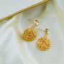 Gold Plated Round Wire Wrapped Statement Drop Earrings, thumbnail 1 of 4