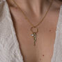 Astralis Silver Key Necklace 14k Gold Filled Zirconia, thumbnail 6 of 7