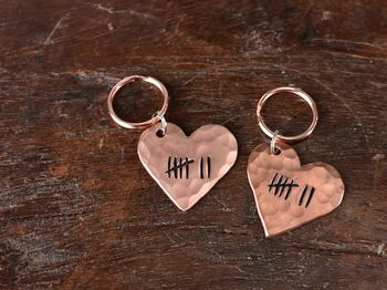 7th Anniversary Solid Copper Heart Keyring, 5 of 9
