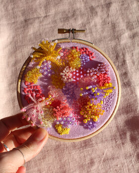 Beaded Embroidery Kit In 'Lilac', 6 of 10