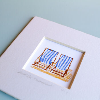 British Summer Beach Chairs Mini Art Print, 2 of 9