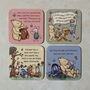 Set Of Four Winnie Coasters | A.A. Milne Quotes | Gloss Mdf Drink Coasters, thumbnail 1 of 12