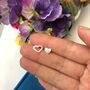 Personalised Mismatched Initial Heart Earrings, thumbnail 5 of 7