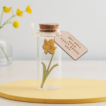 Miniature Daffodil Keepsake Message Bottle, 6 of 8