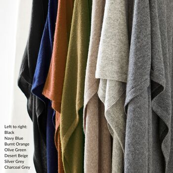 Fair Trade Luxury Soft Fine Knit Merino Cowl Poncho, 10 of 12